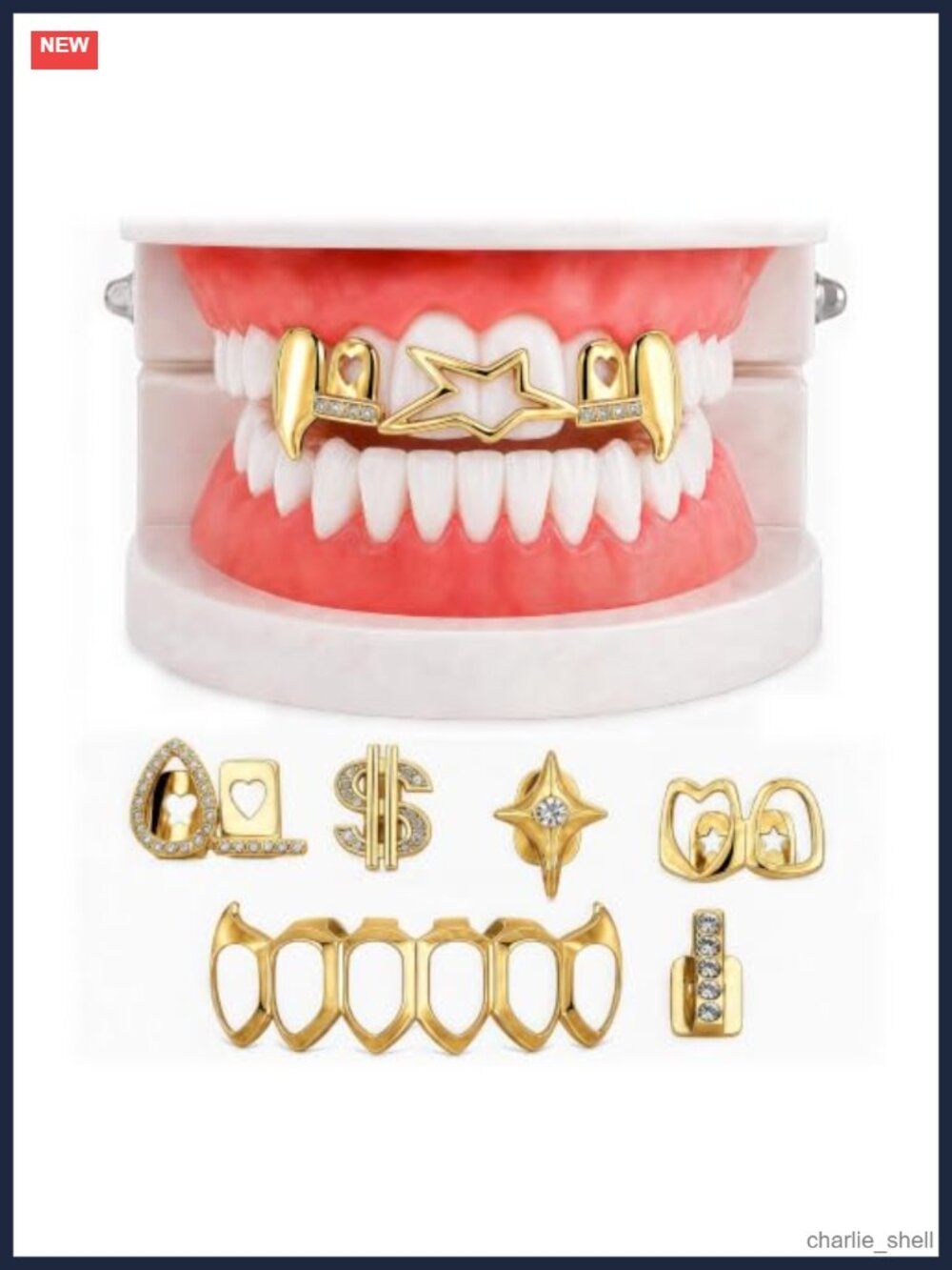 9 Pcs Open Face Grillz Set Dental Grills for Men & Women